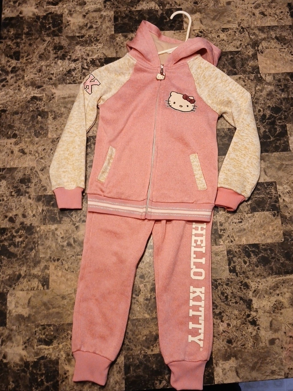 Hello Kitty Pink Hooded Sweatshirt & Jogger Set